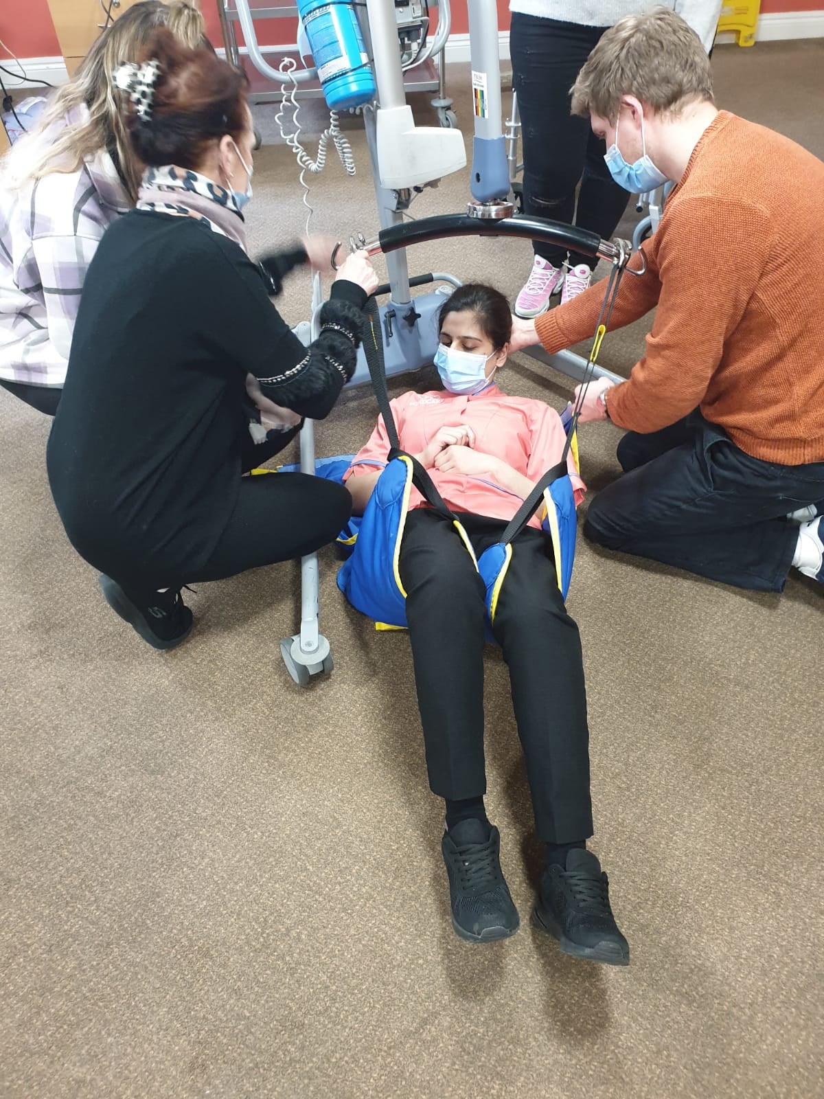 Practical care training in progress