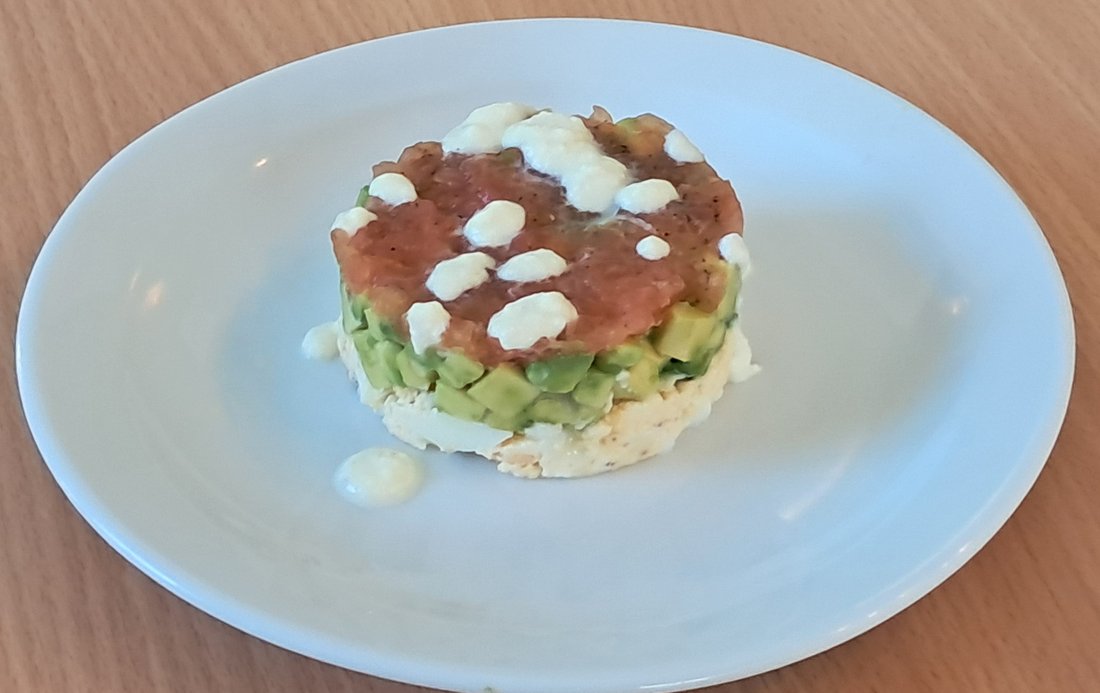 Minced and moist layered dish on a plate