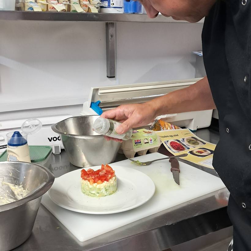 Delegate plating an IDDSI dish