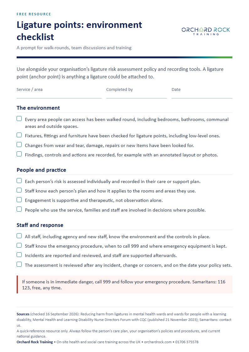 Ligature points guide and checklist printable sheet